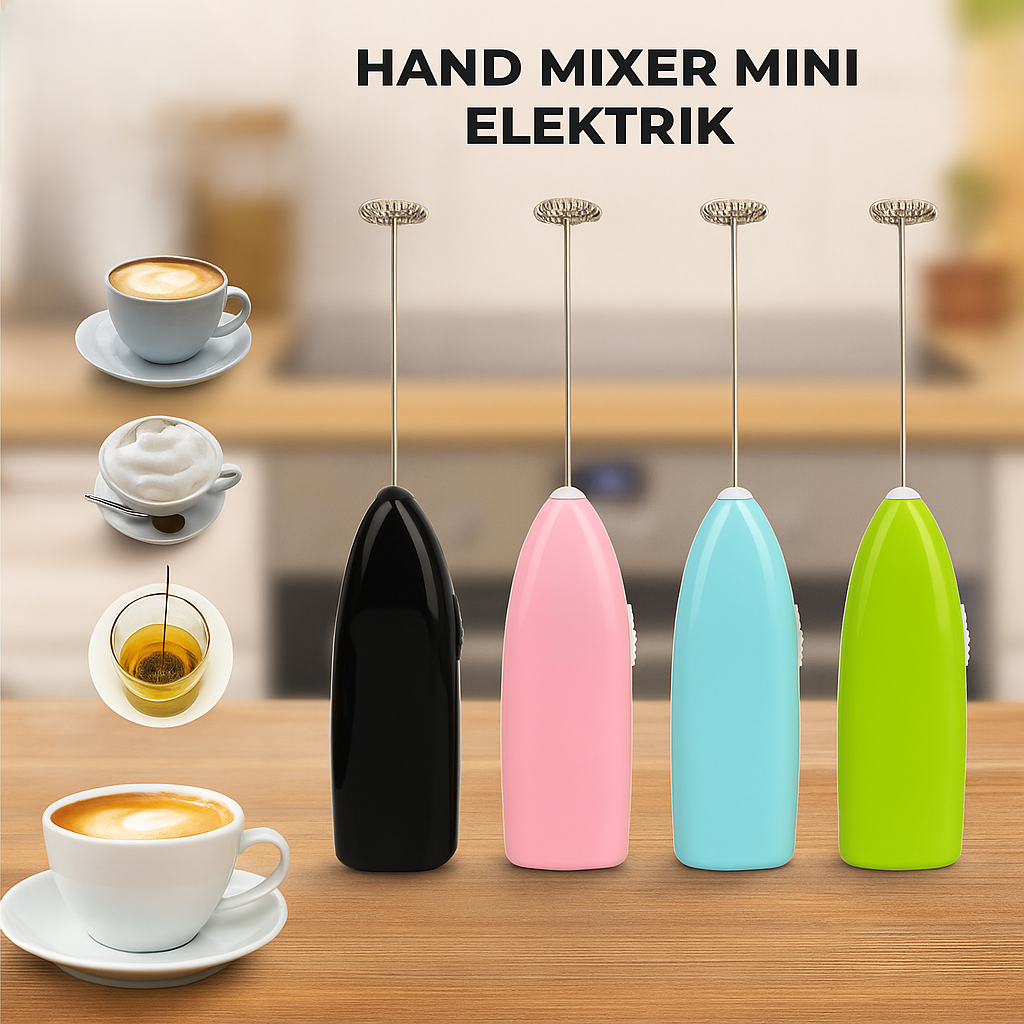Mixer Mini Elektrik Pengocok Telur [BISA GROSIR] – Hand Mixer Tanpa Baterai untuk Kue & Kopi