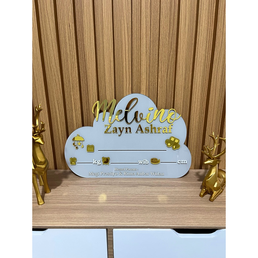 Hospital baby board | Papan nama bayi | Akrilik nama bayi