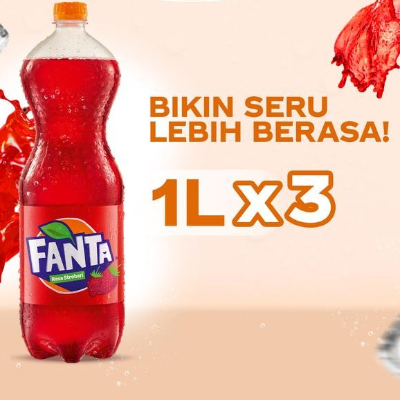 

Otten Coffee - Fanta Rasa Strawberry Minuman Soda - Botol 1L X 3Pcs