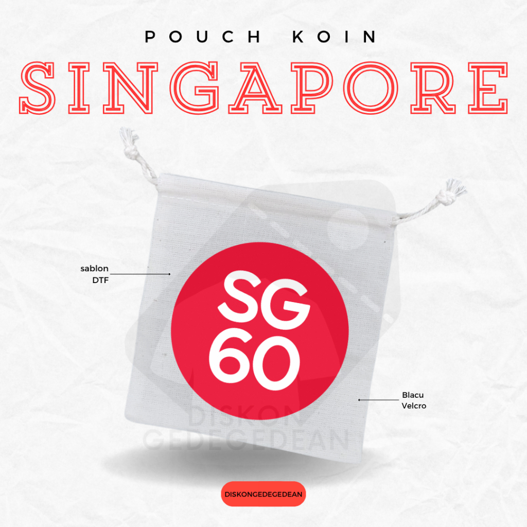 Diskongedegedean Pouch Dompet Koin Souvenir Singapore Dompet Koin Oleh Oleh Singapura Merlion Bahan 