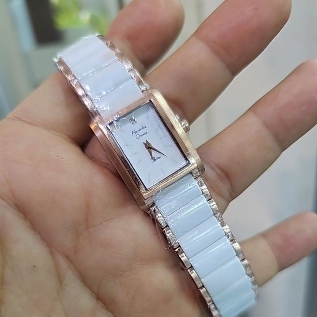 jam tangan wanita keramik putih ALEXANDRE CHRISTIE 2B52 LHBRGSL