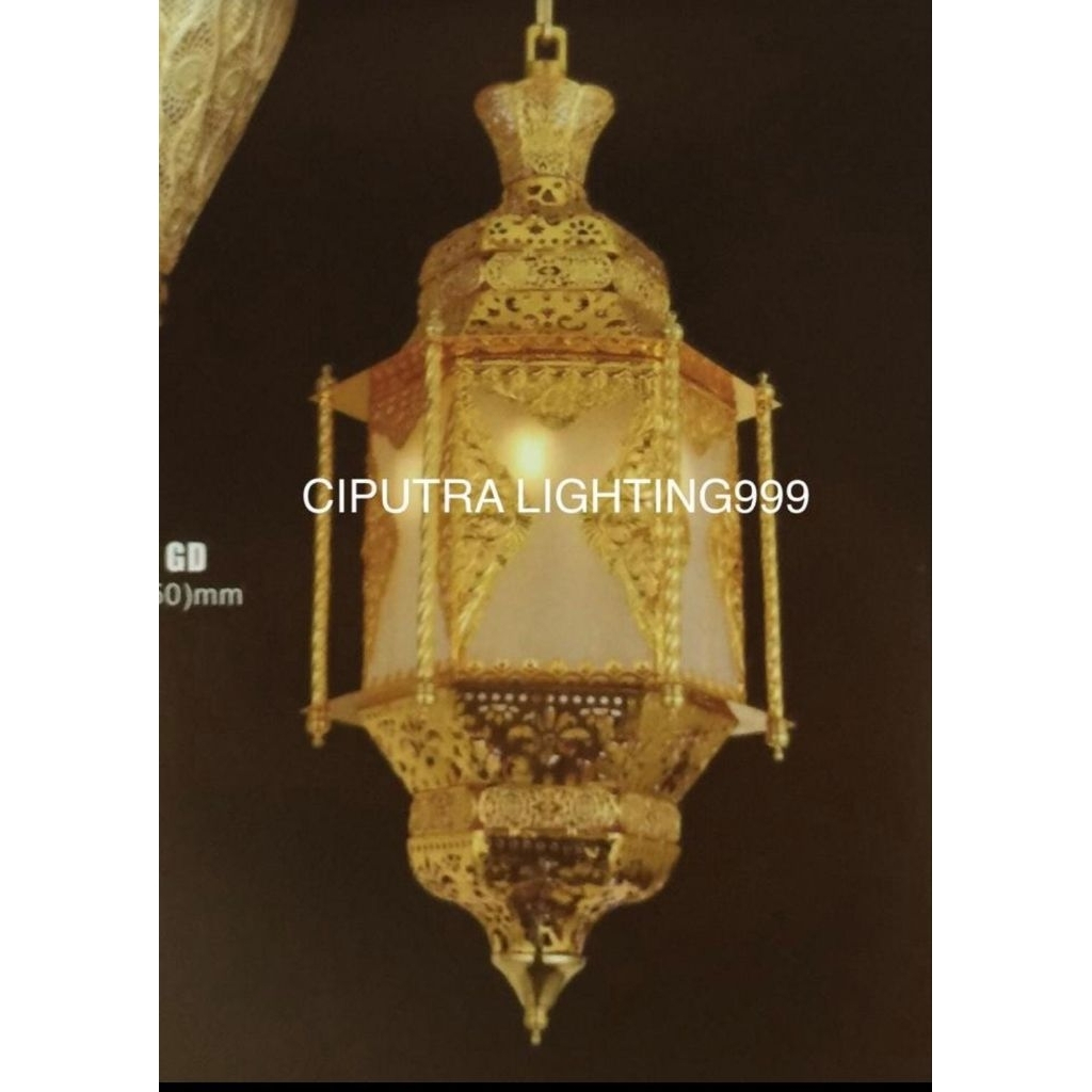 LAMPU GANTUNG HIAS KLASIK TURKI TERAS RUANG TAMU DIAMETER 30 CM 4 LAMPU MEWAH