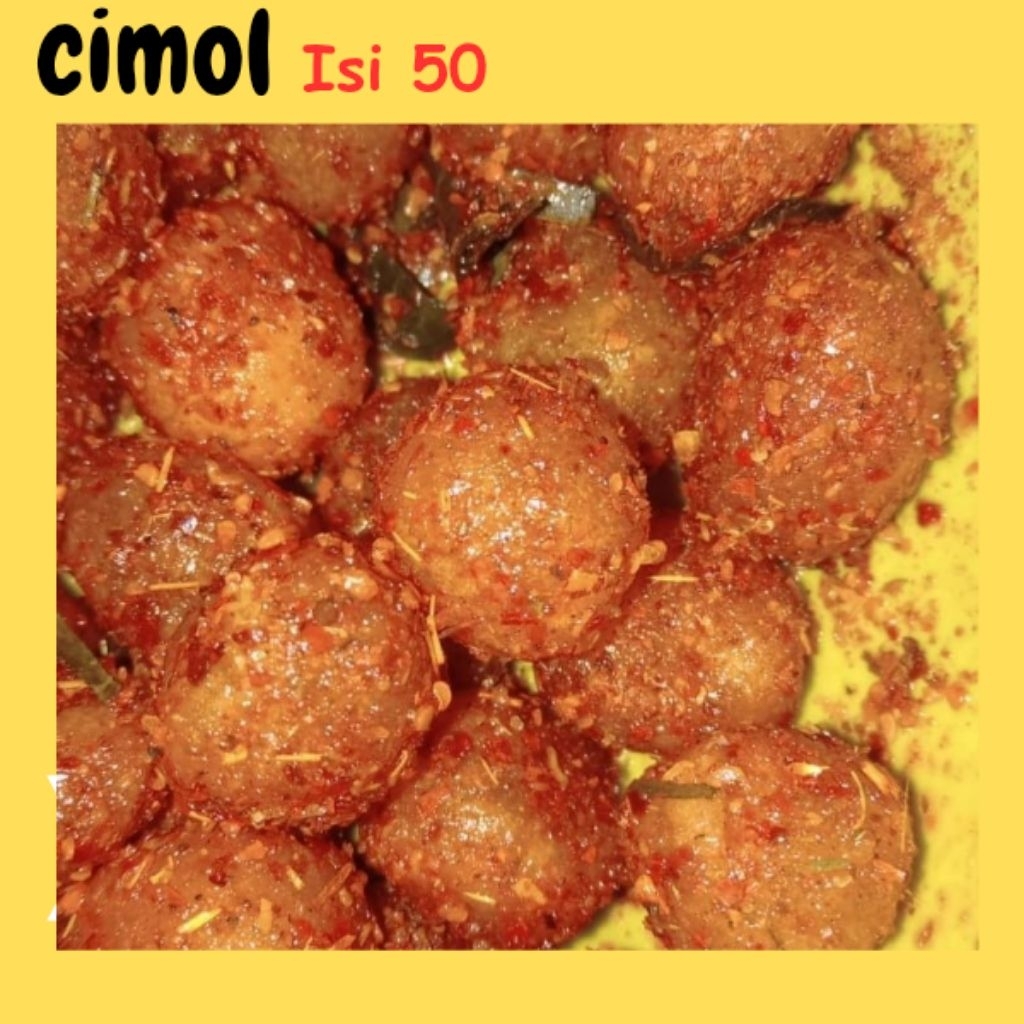 

cimol bojot isi 50 mentah cemilan makanan pedas gurih bumbu atom cabai bubuk aida Chili oil daun jeruk