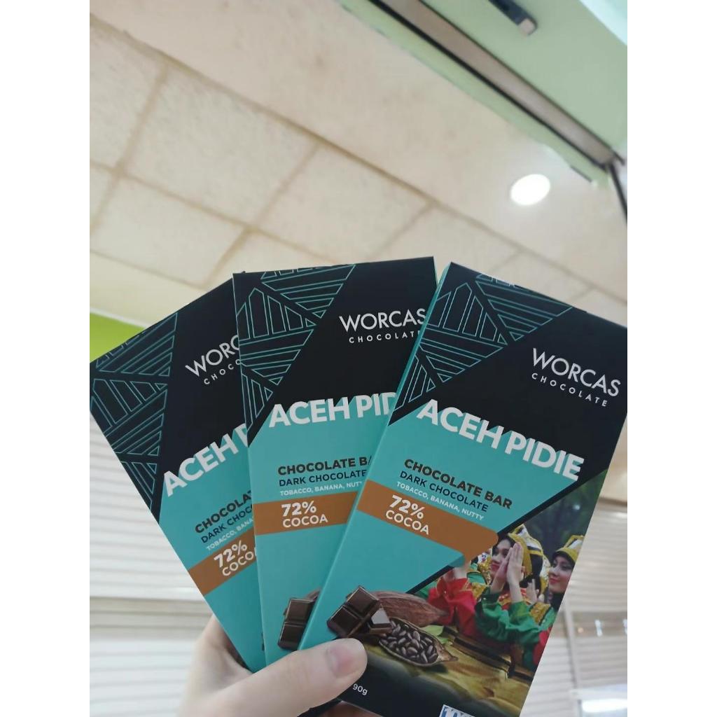 

Worcas Chocolate Bar Dark Chocolate ACEH PIDIE 90 gram Coklat Premium