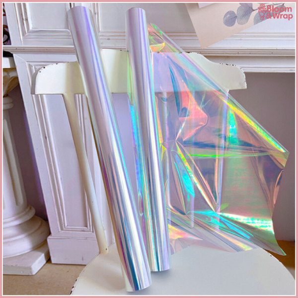 

Roll 10 Meter Kertas Buket Bunga Hologram Transparan Flower Wrapping Roll Hologram ROLL01
