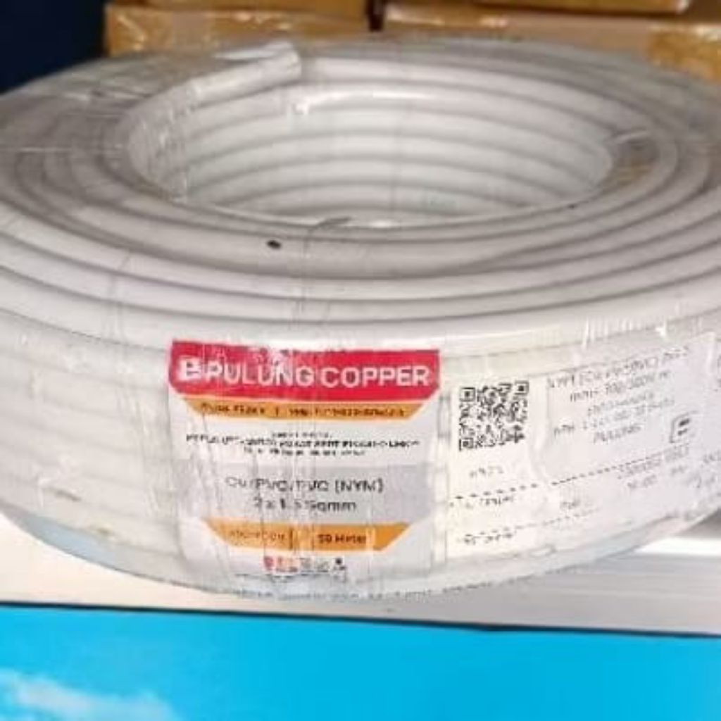 Kabel listrik tunggal 2X1,5 tembaga murni berkualitas SNI