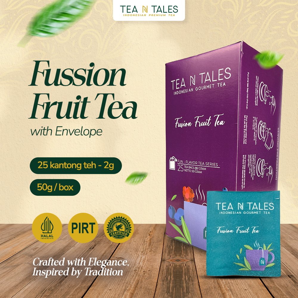 

TeaNTales Fusion Fruit Tea - Teh Celup Premium Rendah Kafein | 25 Envelope Tea Bags @2g