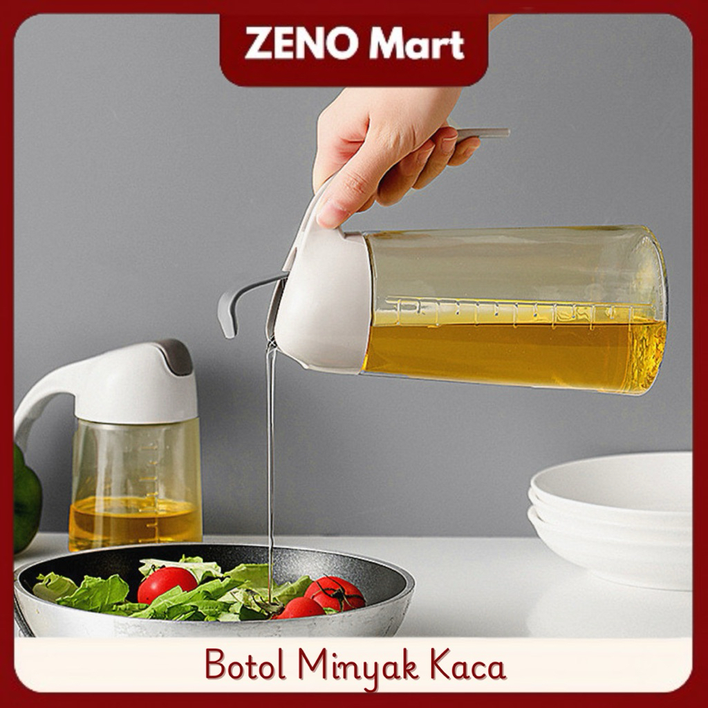 ZM 630ML Botol Kaca Minyak Goreng Bottle Oil Pot 630 ML Wadah Penyimpanan Bumbu Dapur Cuka Masak Kec
