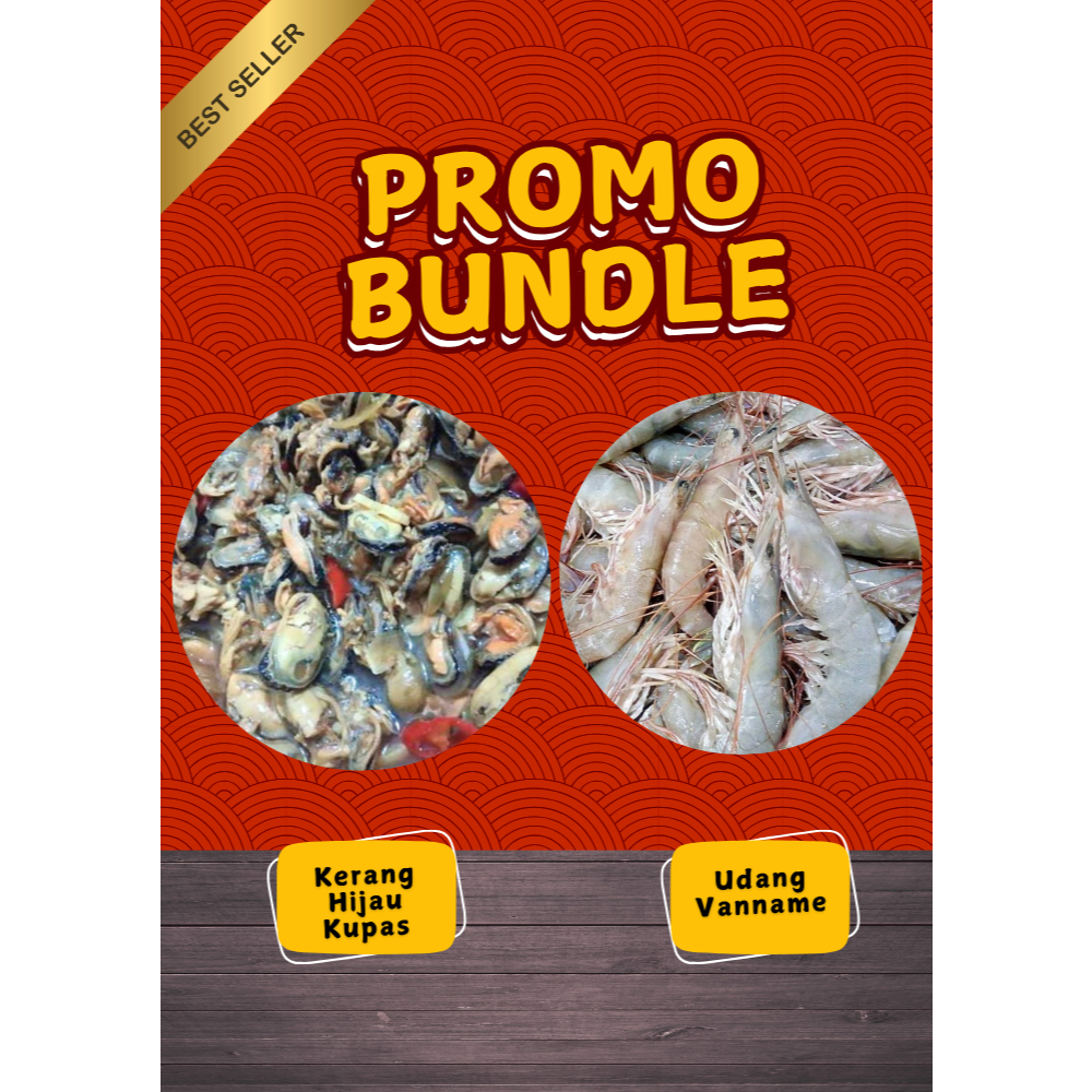 

Paket Bundle Udang vanamei @500gr + Kerang kupas @500gr Frozen Fresh,sudah dikemas vacum pack
