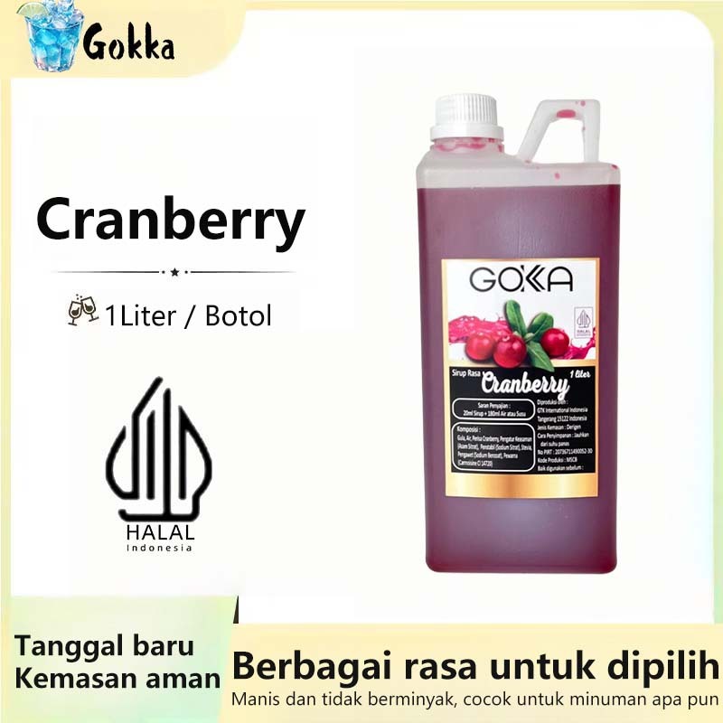 

GOKKA Sirup Minuman Rasa Cranberry 1L Syrup / Sirup Cranberry Sertifikasi Halal