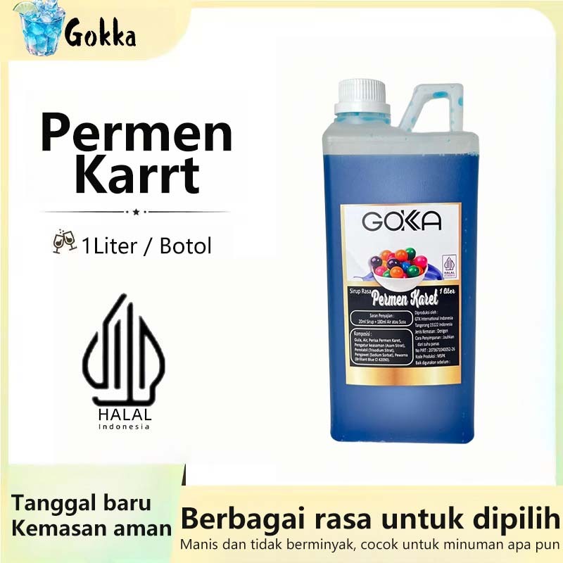 

GOKKA Sirup Minuman Rasa Permen Karrt 1L Syrup / Sirup Permen Karrt Sertifikasi Halal