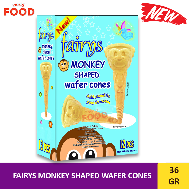 

FAIRYS MONKEY WAFER CONES -12 CONES 36GR -