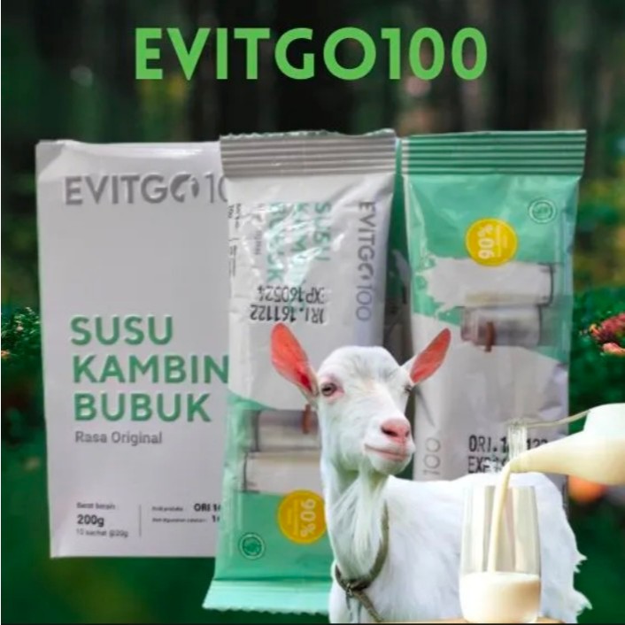 

SUSU KAMBING ETAWA BUBUK EVITGO 100 DARI PT BEST / SUSU 1 BOX(10 sachet)(100%Di Jamin Asli)