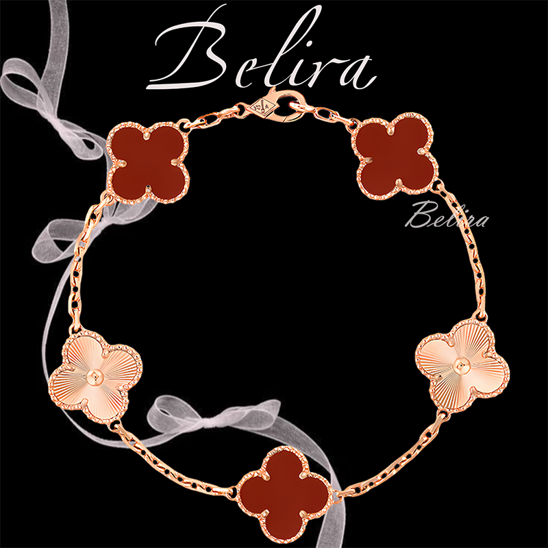 Gelang Wanita - Gelang Clover 17K Emas -Berkualitas Gelang Wanita - Gelang Couple Bestie