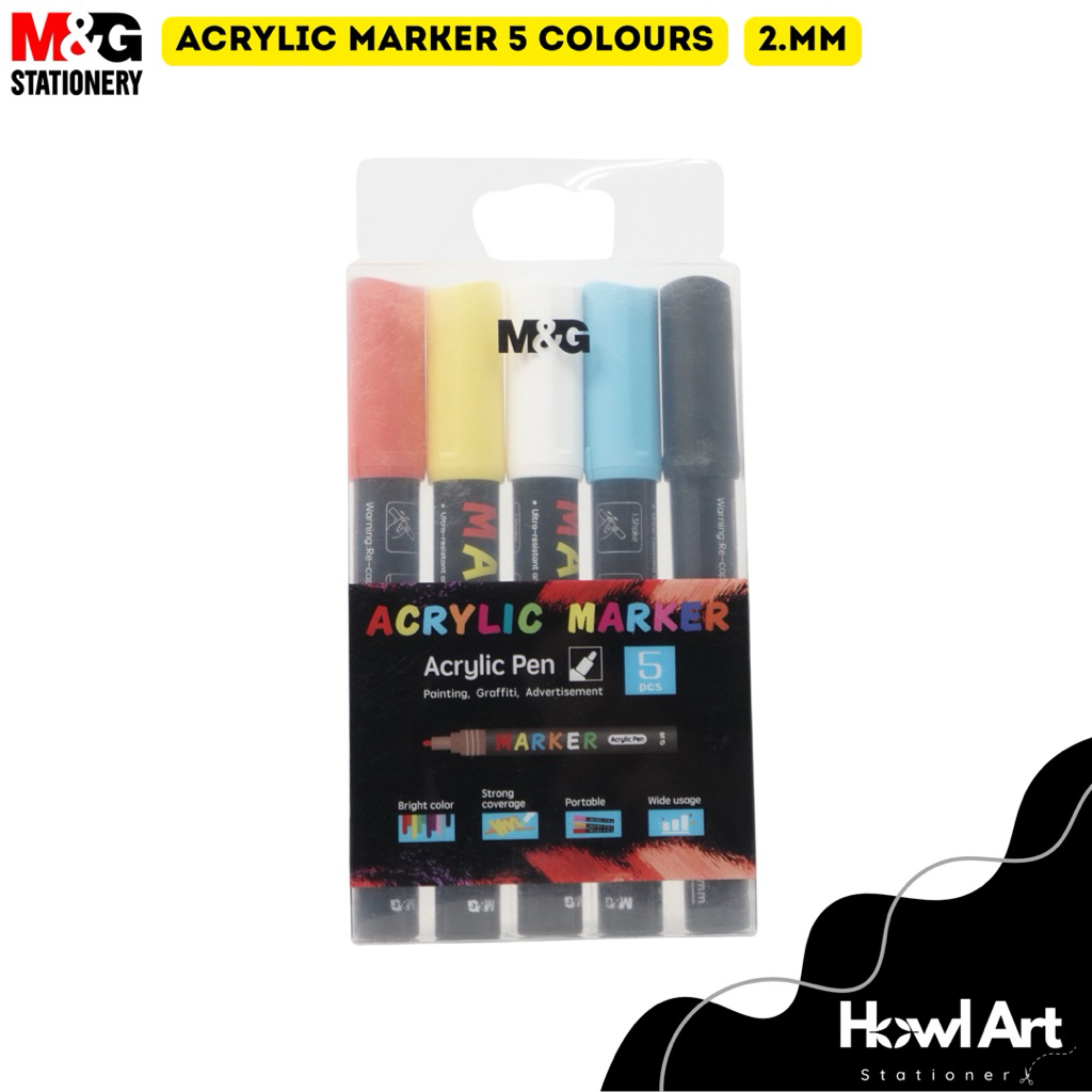 

M&G Acrylic Marker Set 5pcs Spidol Akrilik isi 5pcs