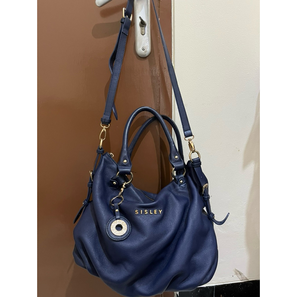Tas Preloved Hobo Bag Bertalpan Kulit Asli Sisley