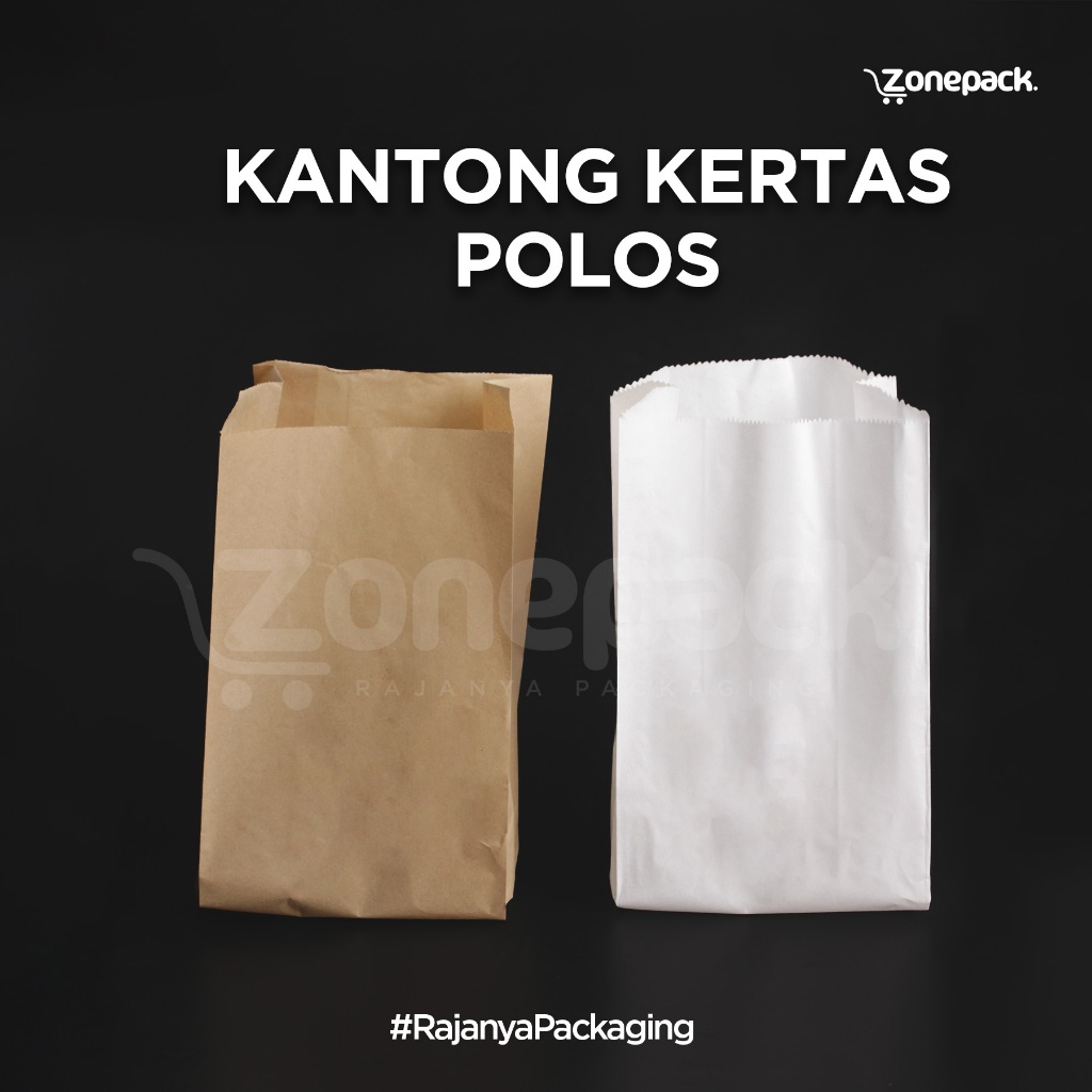 

[50 PCS] GRADE Kantong Kertas SOS Paper Bag Polos Coklat Putih | Paperbag Greaseproof Brown Kraft | Paperbag Kertas Donat Fried Chicken Kantong Roti Burger
