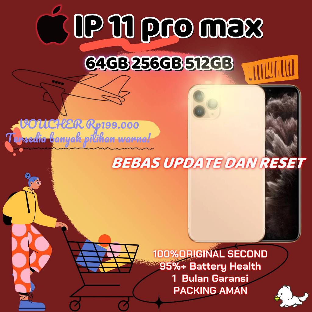 iPhone 11  Pro MaxIndonesia Ready Stock, 128/256/512GB, Second Apple iP11  Pro Max