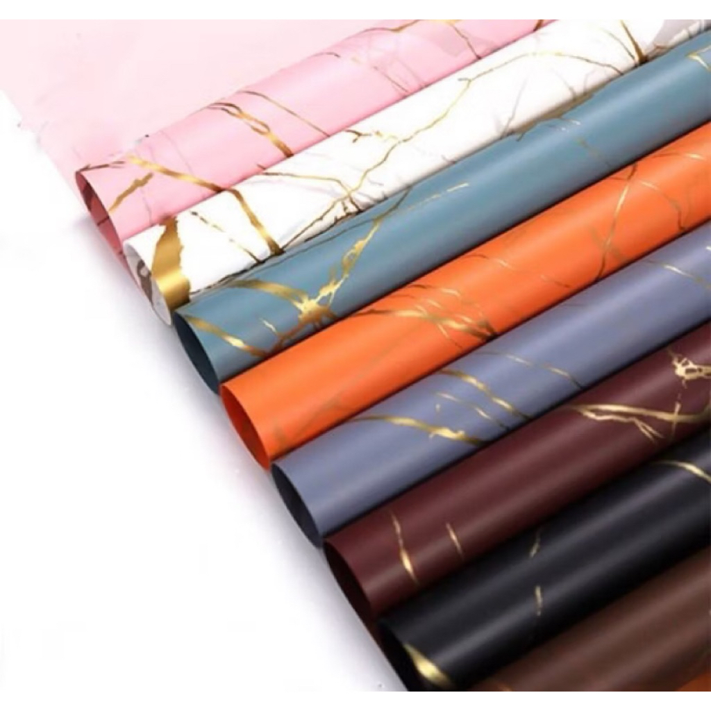 

Kertas Bunga Buket Motif Marble Florist Flowers Wrapping Paper Cellophane