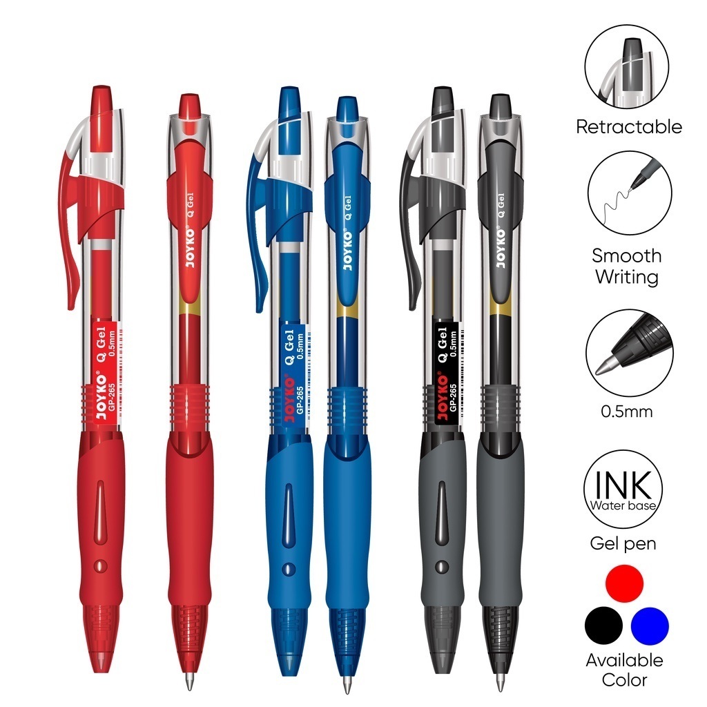 

Joyko Pulpen Gel GP-265 Q3 Gel 0.5 mm / Pulpen pena gel joyko harga satuan