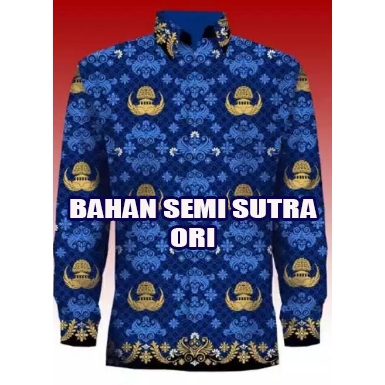 batik korpri kerah hitam terbaru full furing bahan semi sutra halus,nyaman di pake