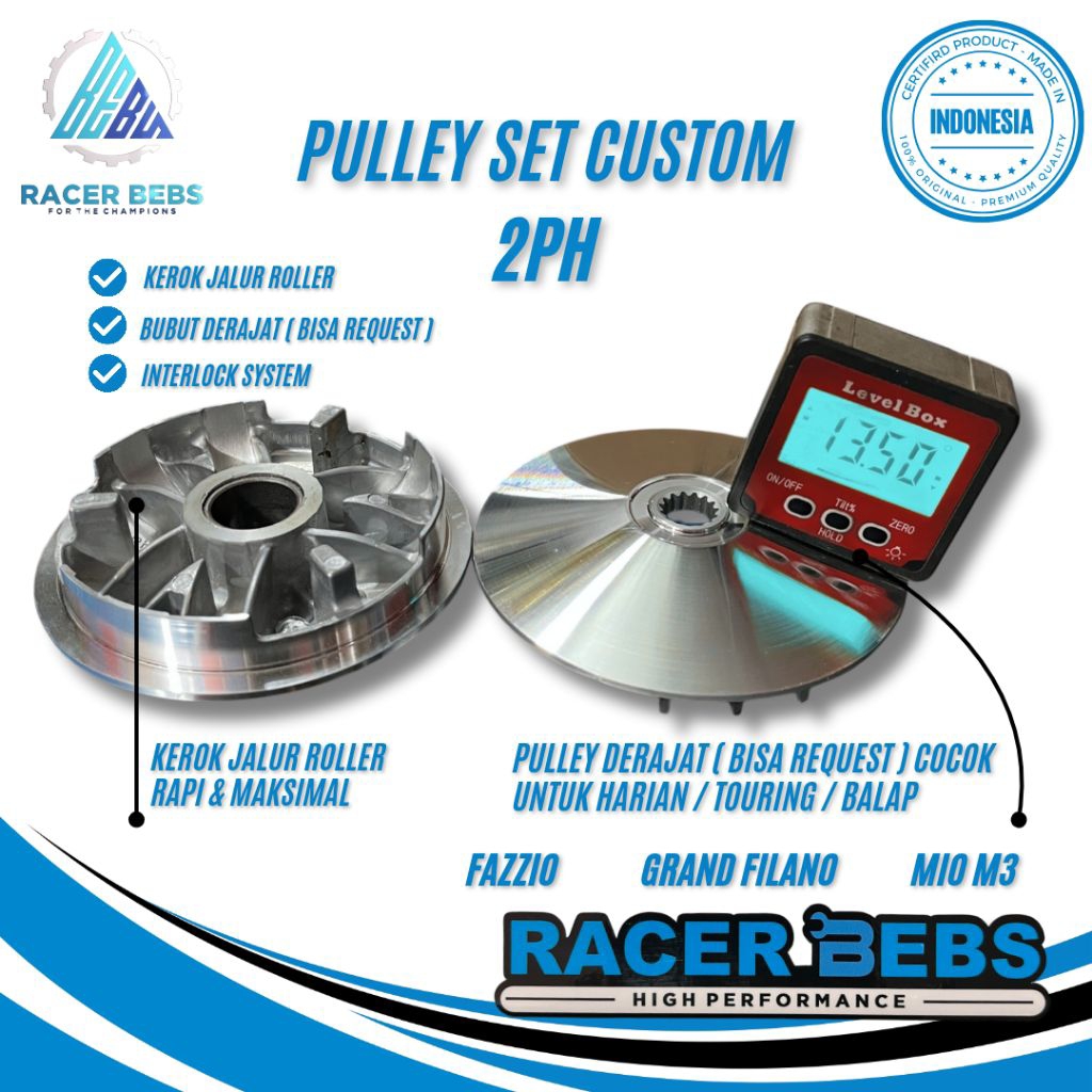 Rumah Roller Fazio Filano Pulley Custom 1 Set Bubut Kerok Jalur Ubah Derajat Part Original 2PH B5D F