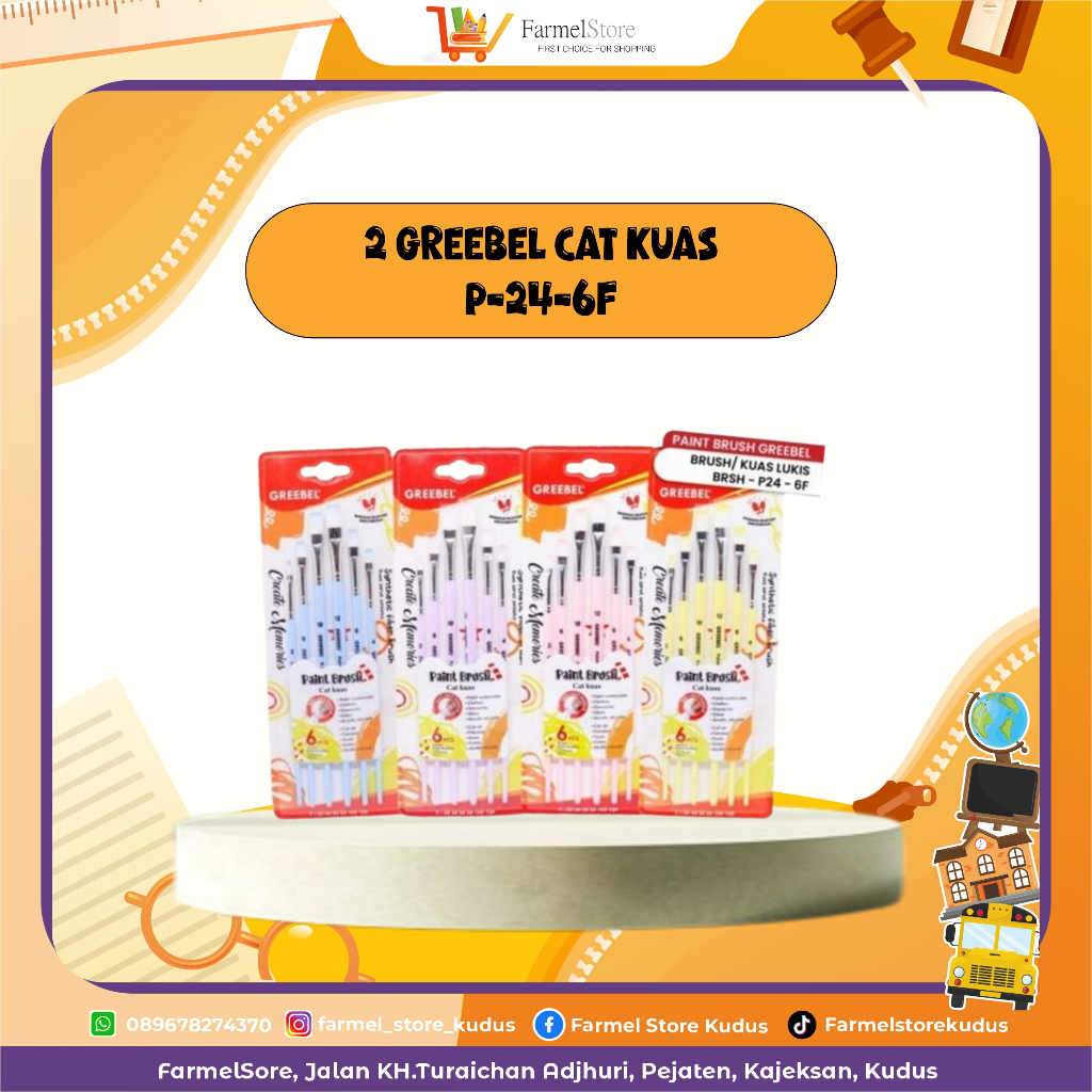 

GREEBEL Kuas Lukis Brush Set BRSH-P24-6FR