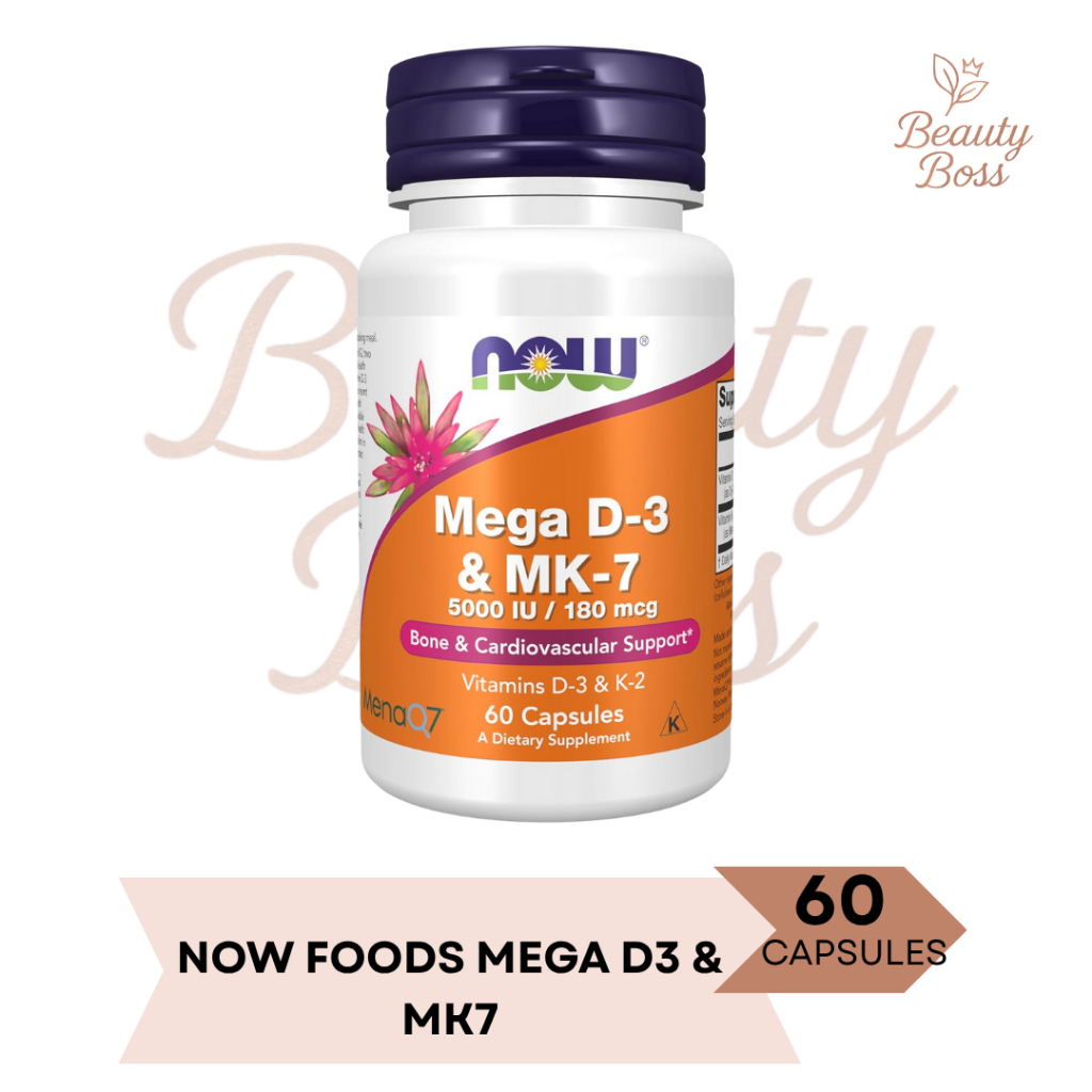 Now Foods Food Mega D-3 MK-7 Vitamin D3 MK7 D 3 MK 7 Bone Cardiovascular 5000 iu US Supplement