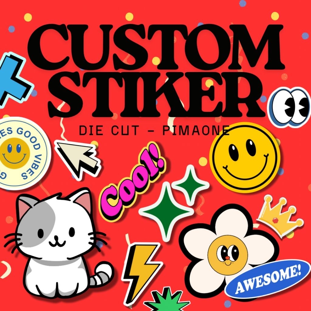 

(PROMO) CUSTOM CETAK STIKER DIE-CUT DIE CUT CUTTING STICKER PUTUS
