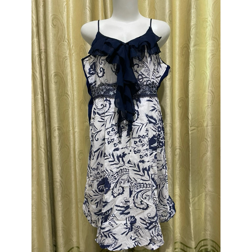 Preloved Dress Biru Pita