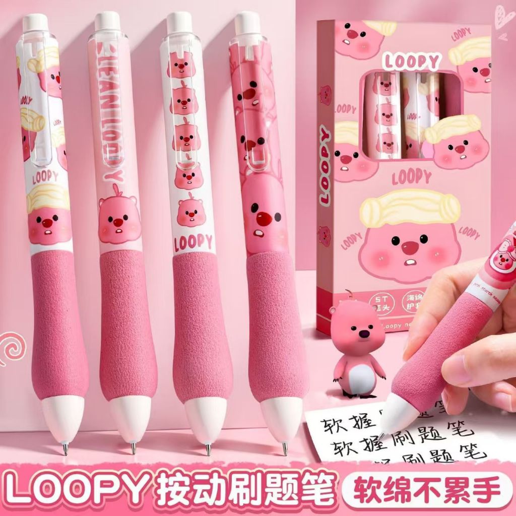 

Pulpen Gel Aesthetic Set 4pcs 0.5mm Pena Gel Warna Pink Lucu Retractable Gel Pen Alat Tulis
