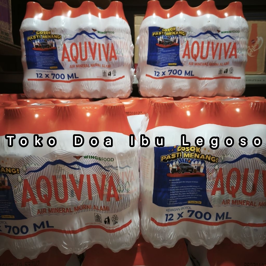 

AQUVIVA 700ML × 12(KHUSUS INSTAN) /AQUVIVA / AQUVIVA BOTOL SEDANG/ AQUVIVA
