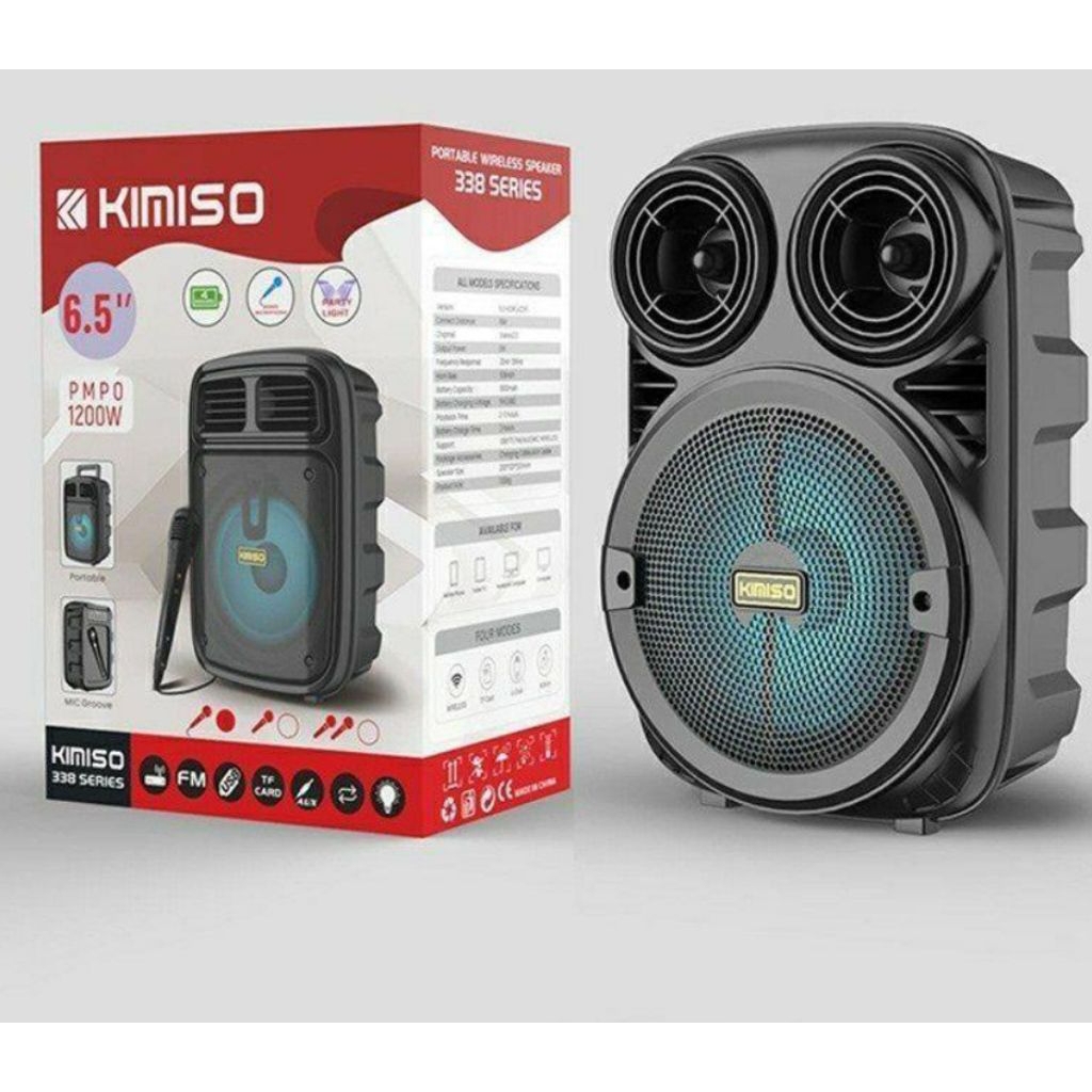 Speaker Bluetooth Kimiso Free Mic 6.8“ 2000w Disko Kimiso MKC 3381 - Kimiso MKC 338.