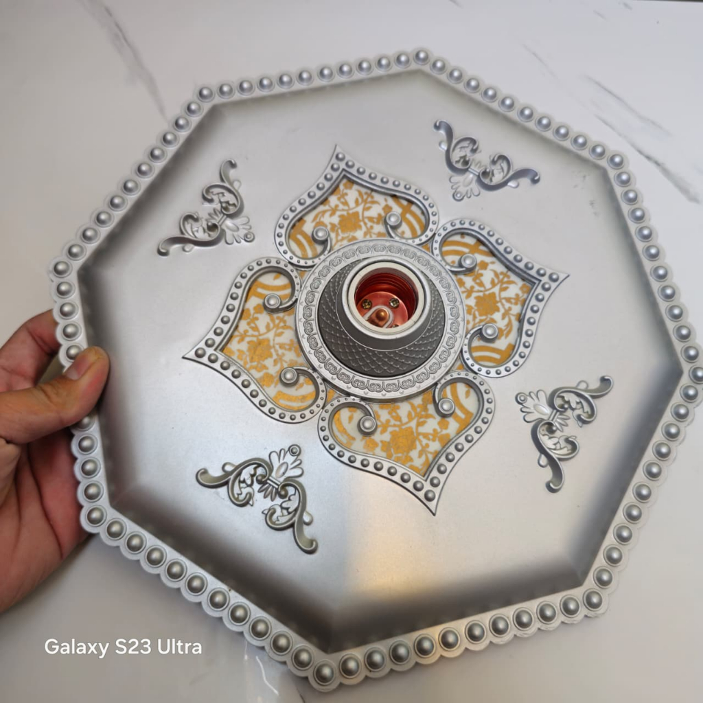 Fitting Lampu Plafon 30cm Elegan //ORNAMEN LAMPU PLAFON ARTISTIK PVC 30CM/FITING LAMPU PLAFON PVC fi