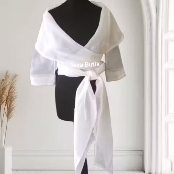 Crop Top Organza Tangan Panjang Husnu/ Crop Top Organza/ Outer Organza / Crop Organza