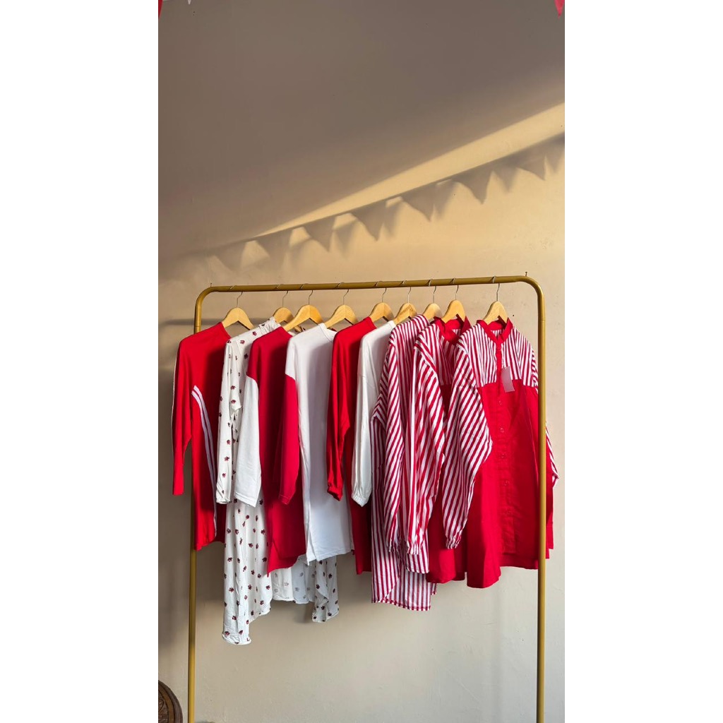 Kaos Merah Putih Jumbo - Koleksi Kaos Wanita Jumbo Merah Putih