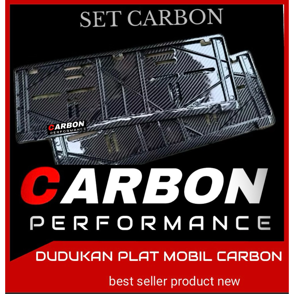 DUDUKAN PLAT NOMOR MOBIL CARBON KIPS RC SET DEPAN BELAKANG  -  tempat plat nomor mobil carbon cover 