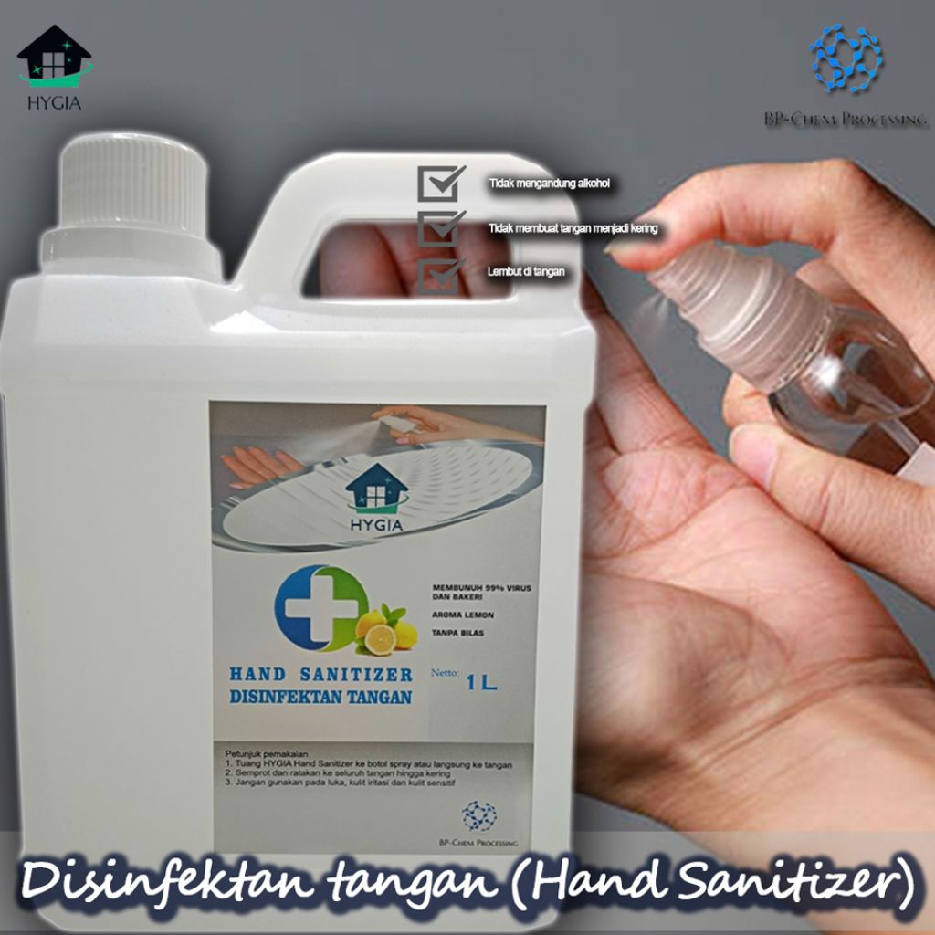 Hygia Disinfektan tangan/ Pembersih tangan non alkhol /Hand sanitizer/Hand sanitizer non alkohol/Han