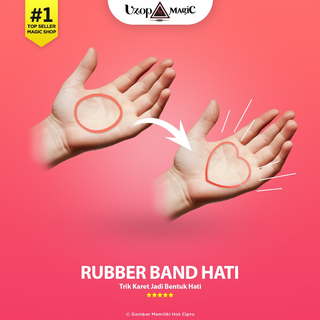 Alat Sulap Karet Gelang Rubber Band Hati - Uzop Magic Shop