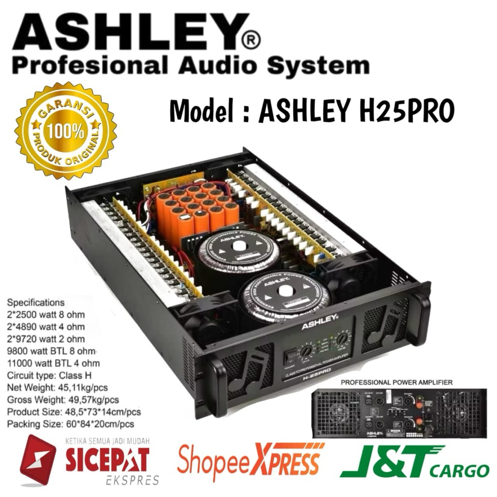 Power Amplifier Ashley H25pro Original Power amplifier ashley 2 Channel Class H