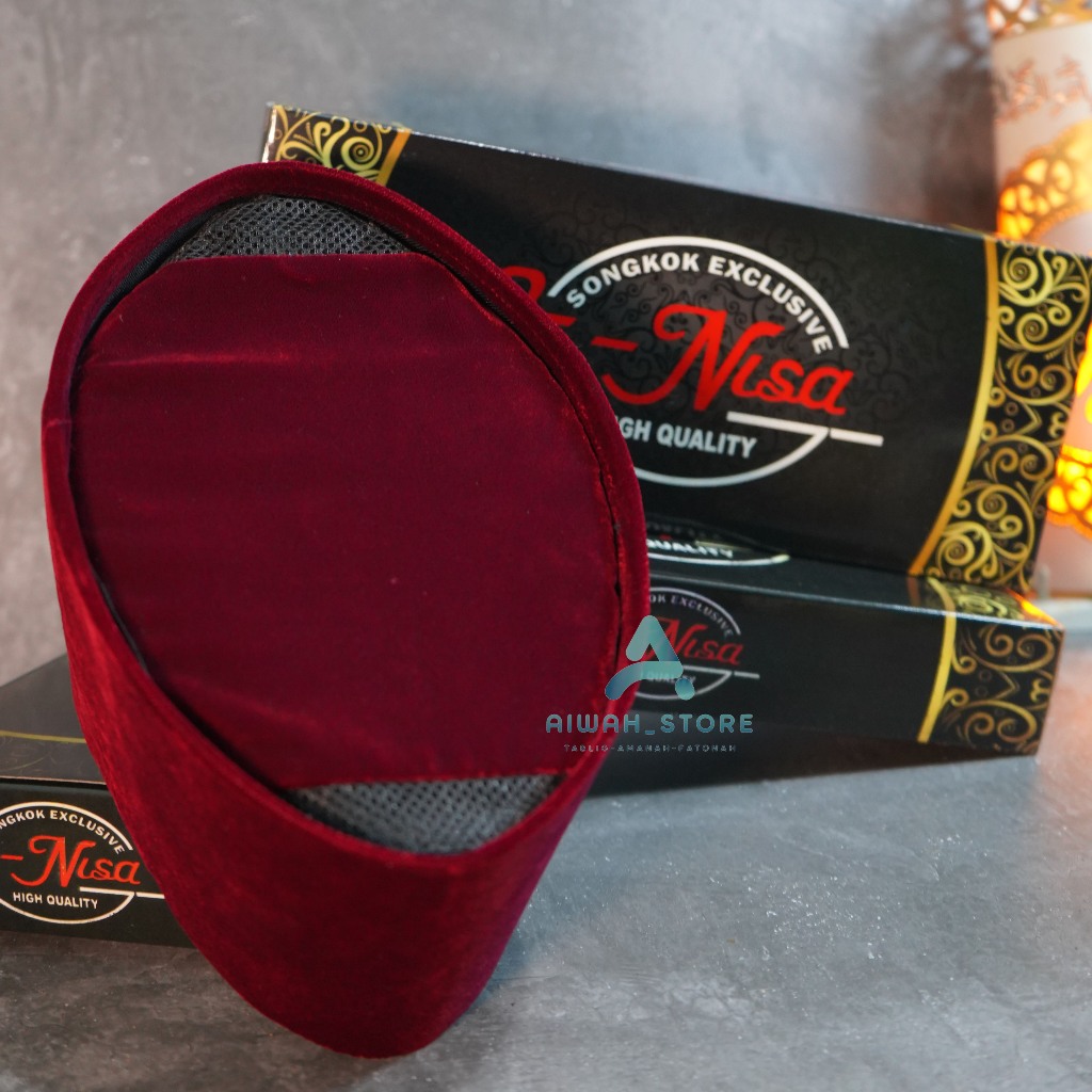 Peci Songkok Merah Betawi Si Pitung Peci Kopiah Marun Polos Ac Premium An Nisa Tinggi 7 8 9 10