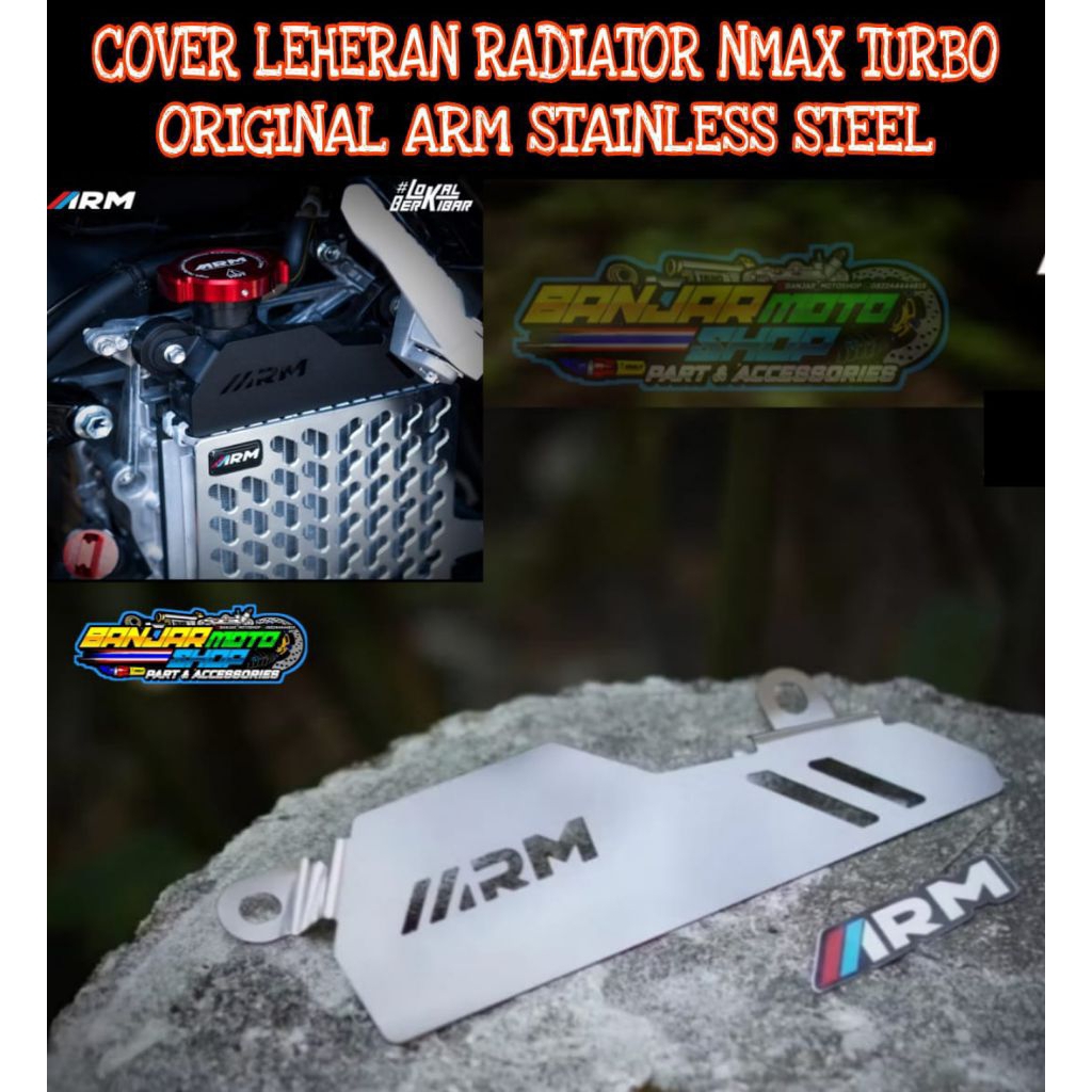 (ARM) LEHER RADIATOR NMAX TURBO ORIGINAL ARM FULL STAINLESS /  LEHERAN RADIATOR ORIGINAL ARM FULL ST