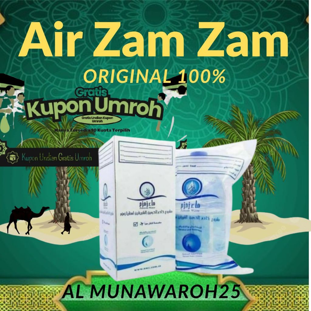 

Air Zamzam Asli Mekkah 5 Liter l Air Zamzam Original Import Makkah Umroh Haji | Air Barokah Murni