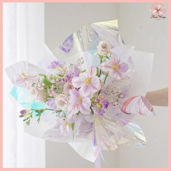 

HOLOGRAM CELLOPHANE Kertas Buket Bening WRAPPING PAPER Waterproof Hand Bouquet Ecer KB6045