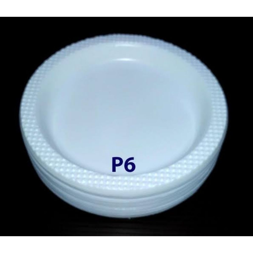 Piring Plastik Kecil P6 (Isi 50pcs) / Piring Plastik Putih Susu