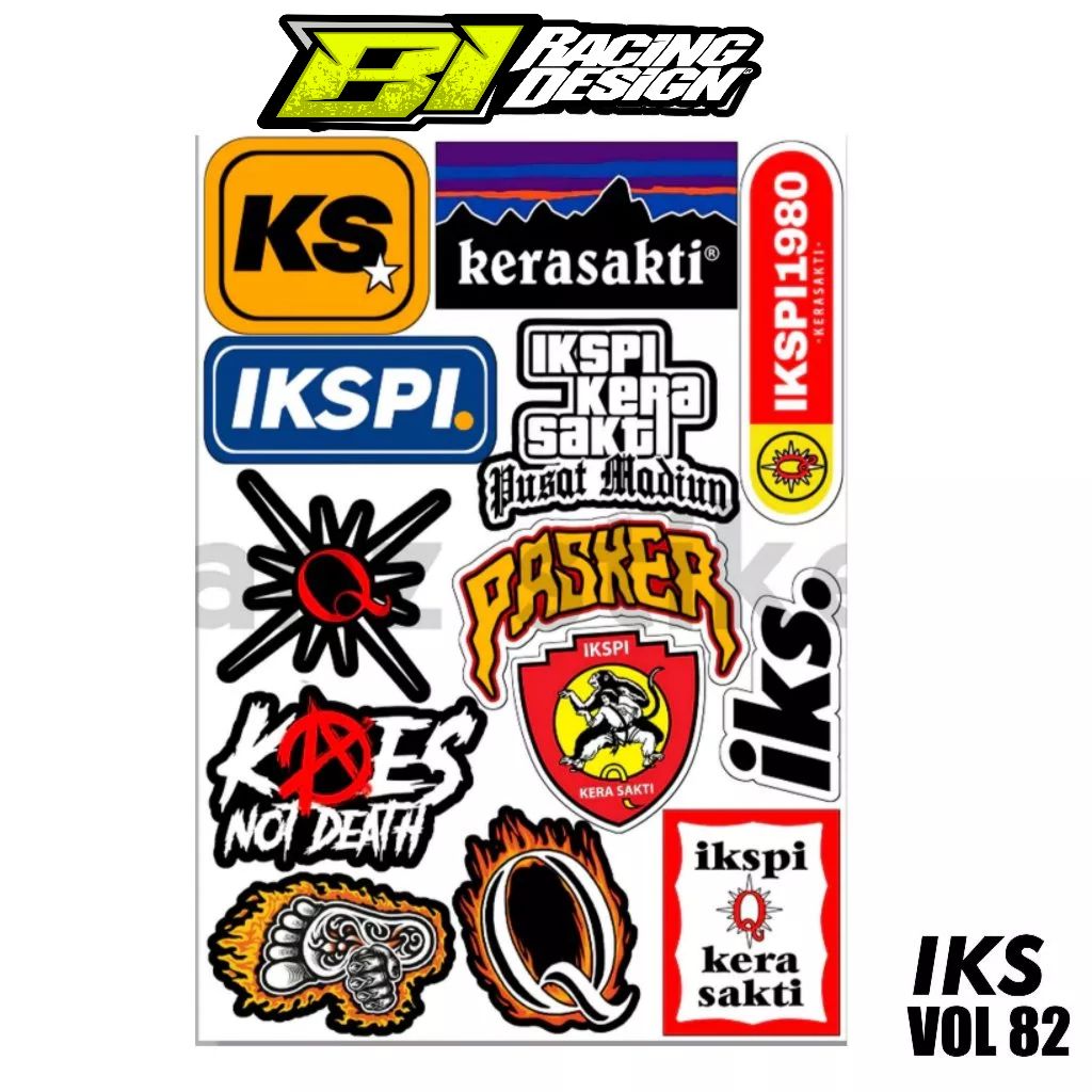 

Sticker Ikspi Kera Sakti Isi 13pcs - Anti Air, Sticker Silat, Helm, Laptop, Case Hp Vol 14