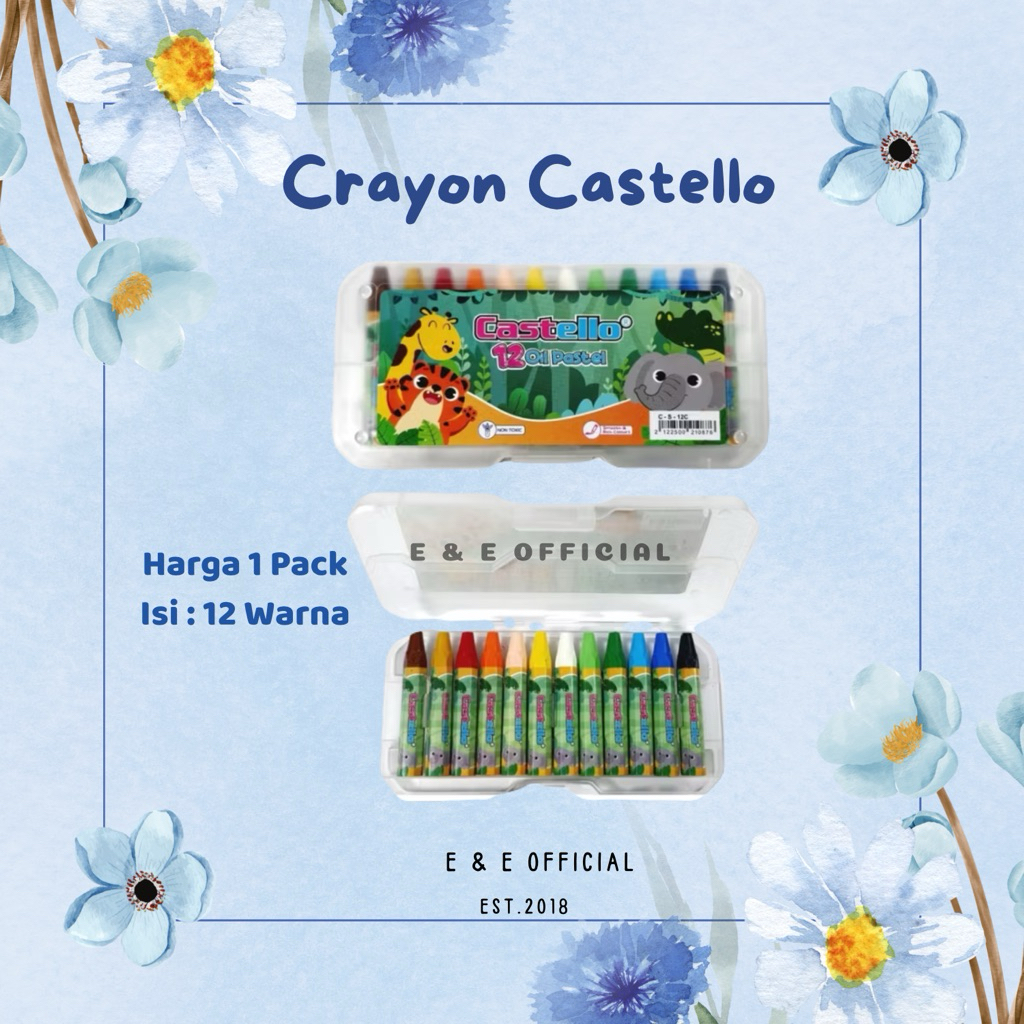 

CRAYON VOXY CASTELLO 12 WARNA / CRAYON MURAH OIL PASTEL / CRAYON STANDARD / CRAYON JADUL