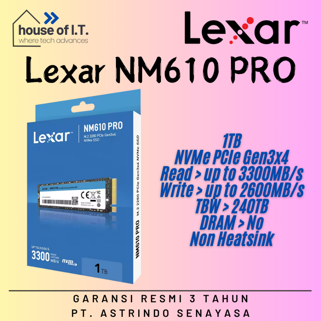 SSD Lexar NM610 PRO 1TB Lexar NVMe 1TB