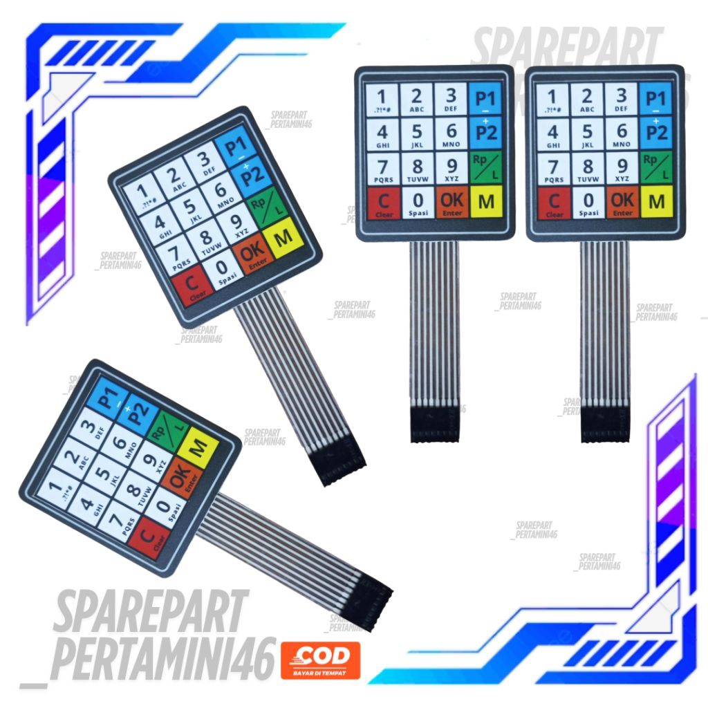 Tombol Keypad Custom Laminasi Pom Mini Digital Pertamini Terlaris