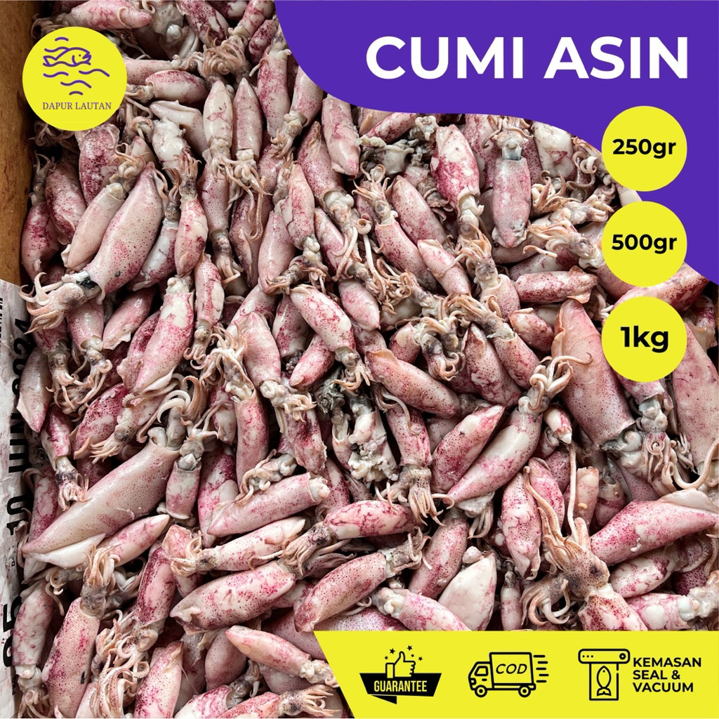 

Cumi Asin / Cumi Rebus Berat 250 gram, 500 gram & 1 kg